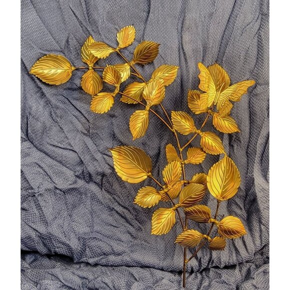 Vintage Mid-Century Modern Metal Leaf Wall Art, Set 2 - Picture 6 of 12